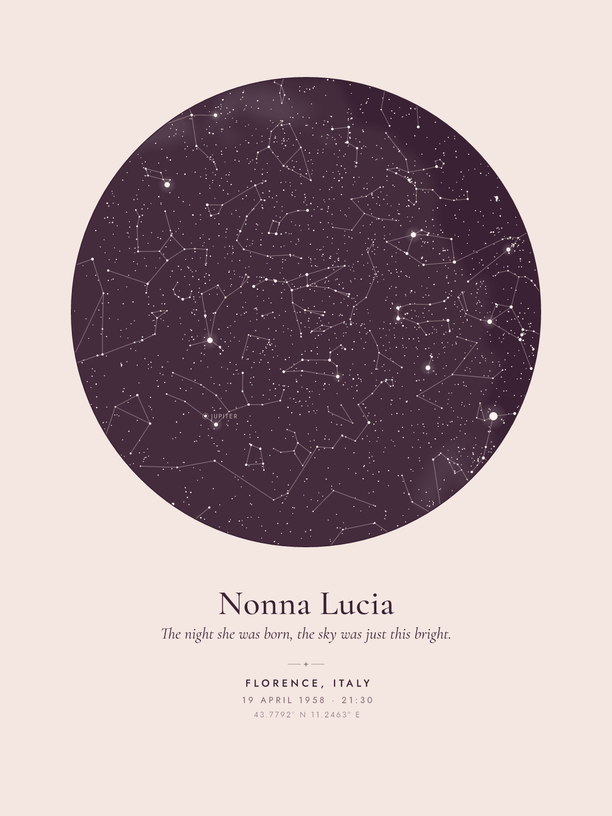 Blush star map: Nonna Lucia